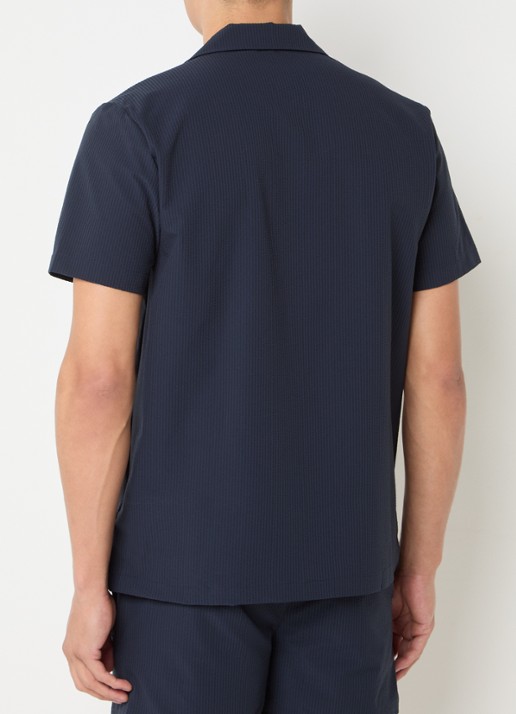 Airforce Regular fit overhemd met streepprint en borstzak - achterkant 5 donkerblauw