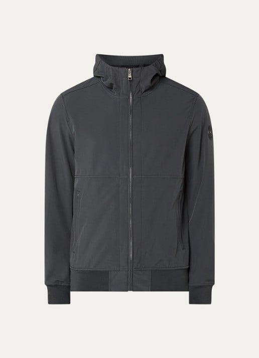 Airforce Rix softshell jack met capuchon en ritszakken - voorkant grijs