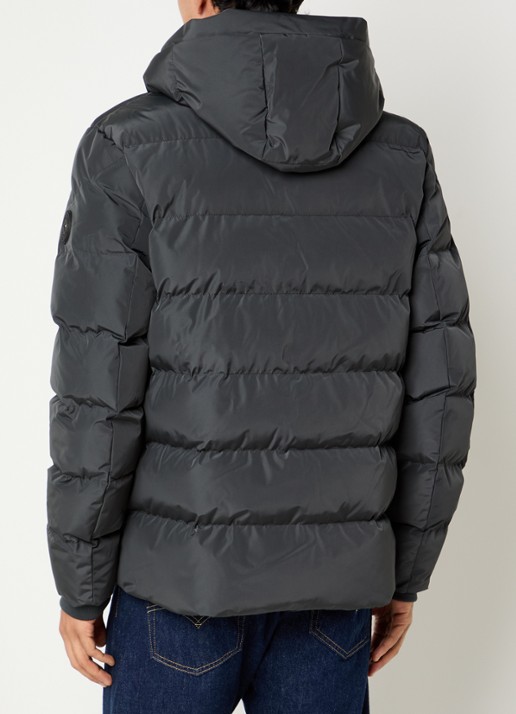 Airforce Robin puffer jack met capuchon - achterkant 4 donkergrijs