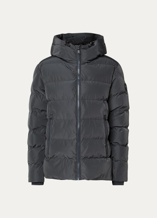 Airforce Robin puffer jack met capuchon - voorkant 2 donkergrijs