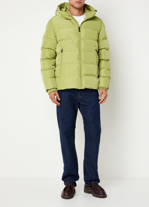 Airforce Robin puffer jack met capuchon - voorkant 3 mosgroen