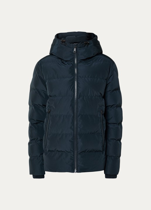 Airforce Robin puffer jack met capuchon - voorkant donkerblauw