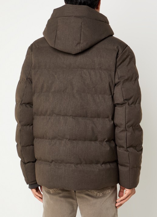 Airforce Robin puffer jack met capuchon - achterkant donkerbruin