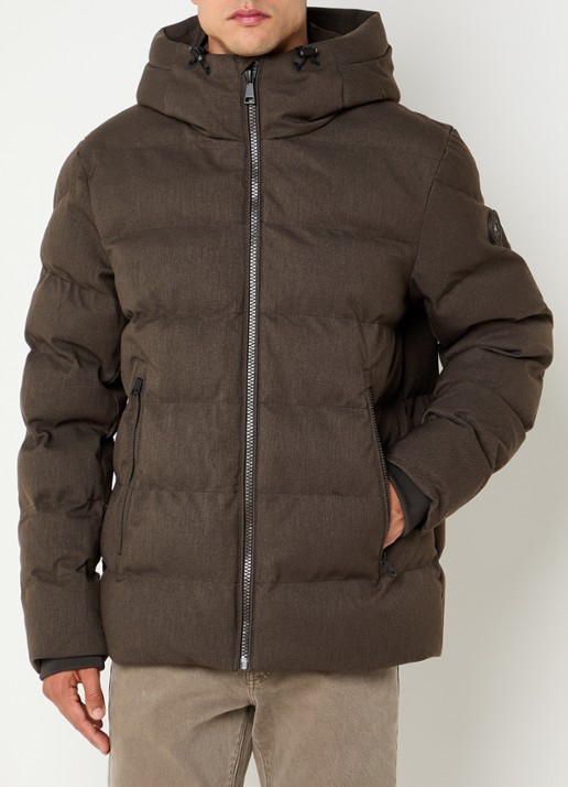 Airforce Robin puffer jack met capuchon - detail 4 donkerbruin