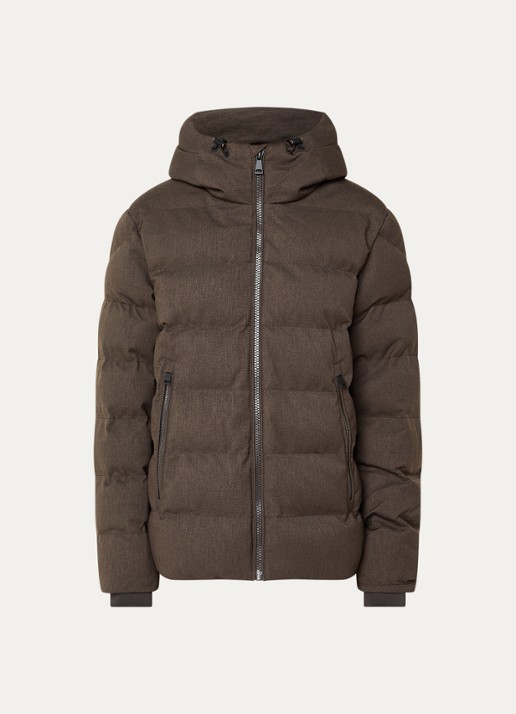 Airforce Robin puffer jack met capuchon - voorkant 2 donkerbruin