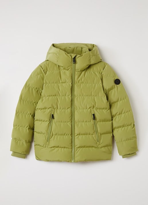 Airforce Robin puffer jack met capuchon - voorkant mosgroen