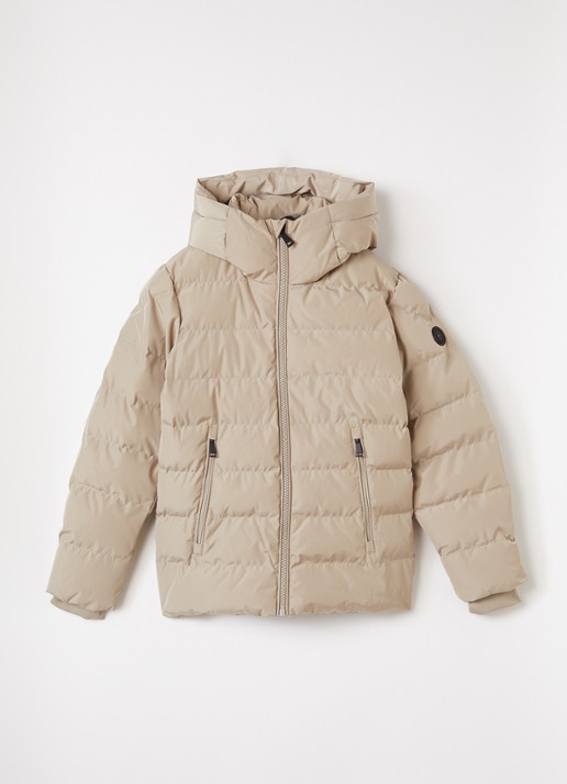 Airforce Robin puffer jack met capuchon - voorkant beige