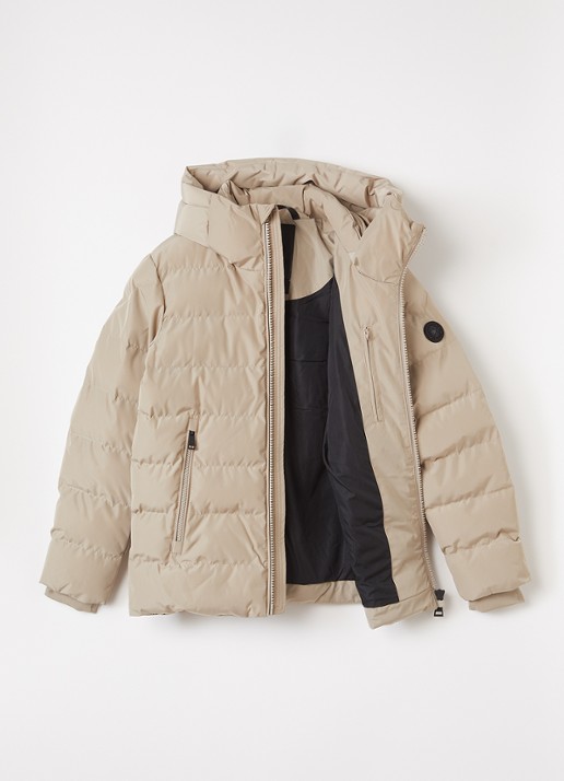 Airforce Robin puffer jack met capuchon - voorkant 3 beige