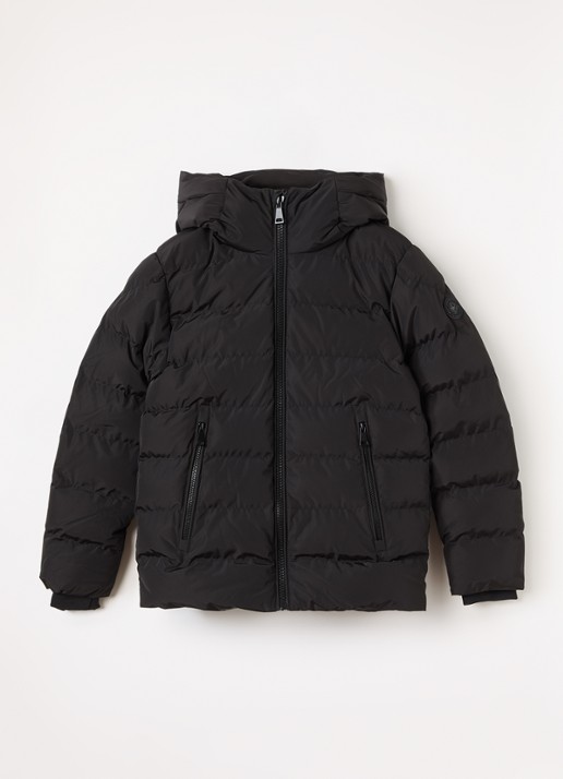 Airforce Robin puffer jack met ritszakken - voorkant zwart