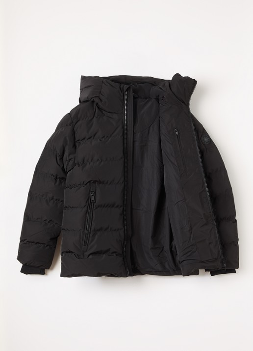Airforce Robin puffer jack met ritszakken - voorkant 2 zwart