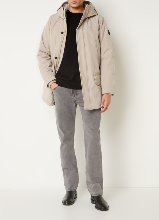 Airforce Snow gewatteerde parka met capuchon - voorkant 4 beige