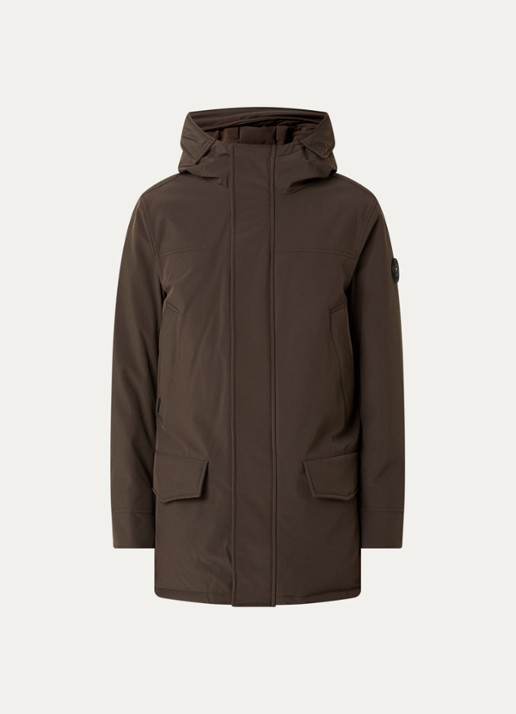 Airforce Snow gewatteerde parka met capuchon - voorkant 2 donkerbruin