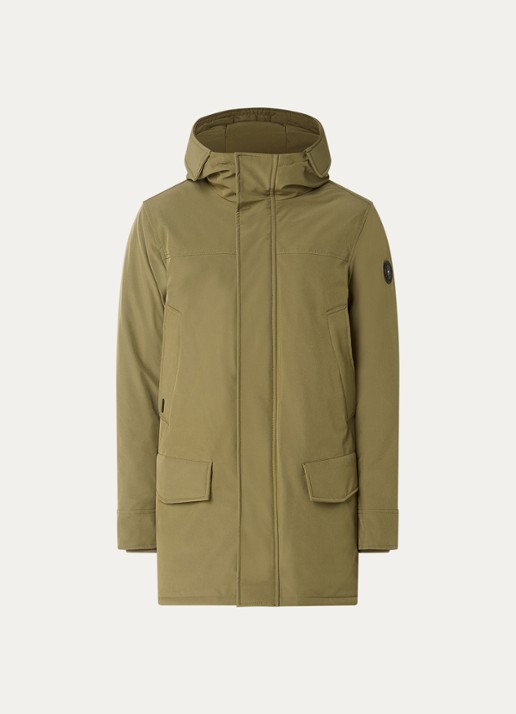 Airforce Snow gewatteerde parka met capuchon - voorkant mosgroen