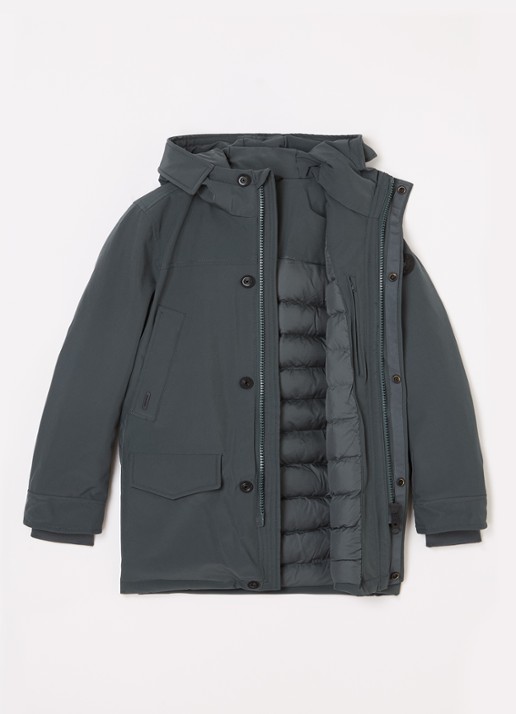 Airforce Snow gewatteerde parka met capuchon  - voorkant 3 olijfgroen