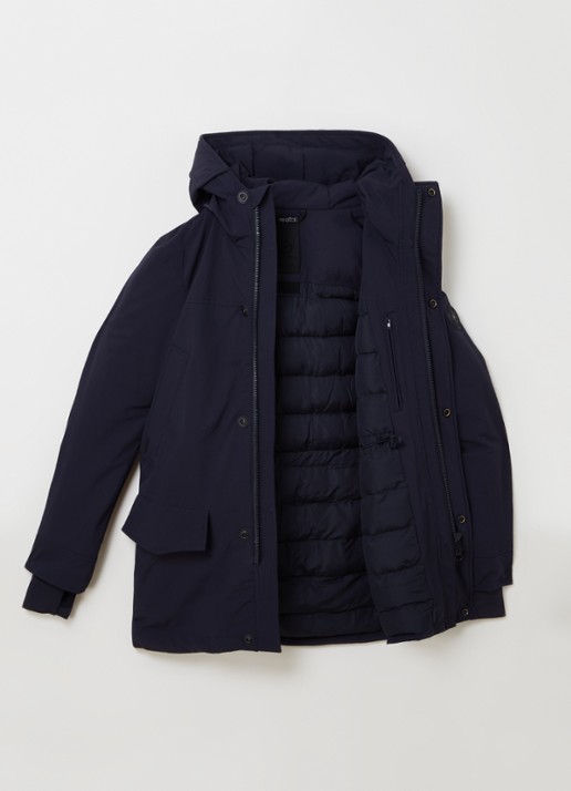 Airforce Snow gewatteerde parka met capuchon  - voorkant 2 donkerblauw