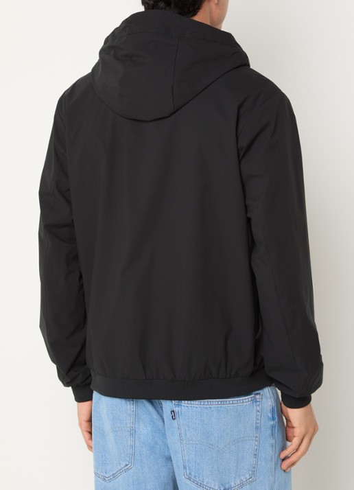 Airforce Softshell jack met capuchon en ritszakken - achterkant 4 zwart