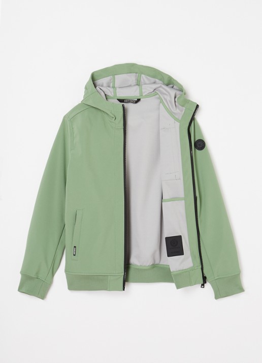 Airforce Softshell jack met ritszakken en capuchon - voorkant 3 groen