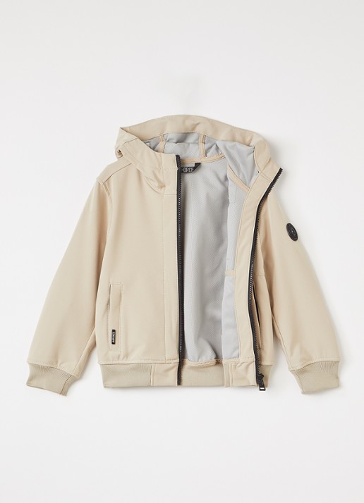 Airforce Softshell jack met ritszakken en capuchon - voorkant 4 beige