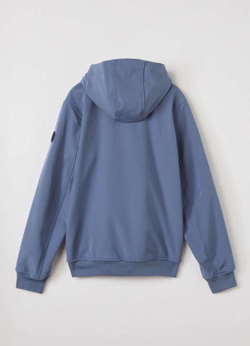 Airforce Softshell jack met ritszakken en capuchon - achterkant 2 staalblauw