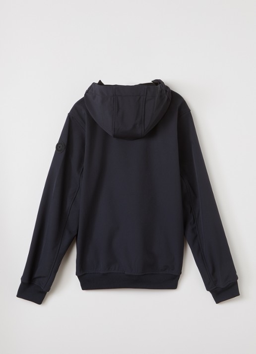 Airforce Softshell jack met ritszakken en capuchon - achterkant donkerblauw