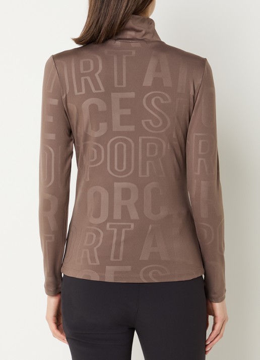 Airforce Squaw Vally skipully met halve rits en print - achterkant bruin