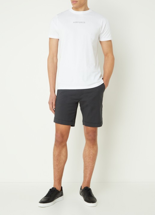 Airforce Straight fit korte chino met steekzakken  - voorkant 4 antraciet