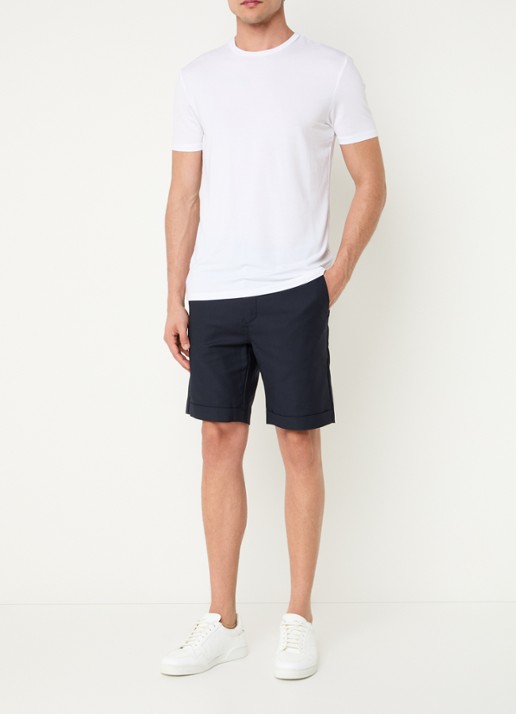 Airforce Straight fit korte chino met steekzakken  - voorkant 3 donkerblauw