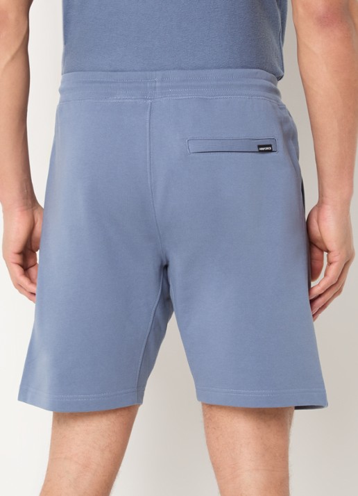 Airforce Straight fit korte joggingbroek met logo - achterkant 4 staalblauw