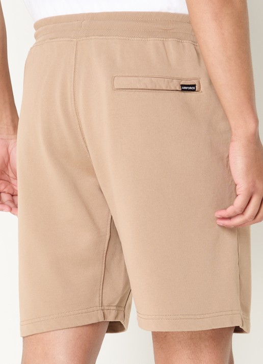 Airforce Straight fit korte joggingbroek met logo - achterkant 4 zand
