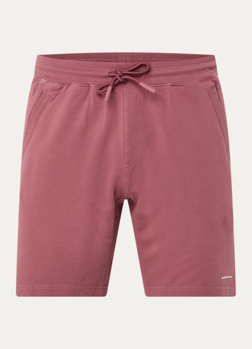 Airforce Straight fit korte joggingbroek met logo - voorkant 2 steenrood