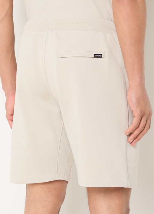 Airforce Straight fit korte joggingbroek met logo - achterkant beige