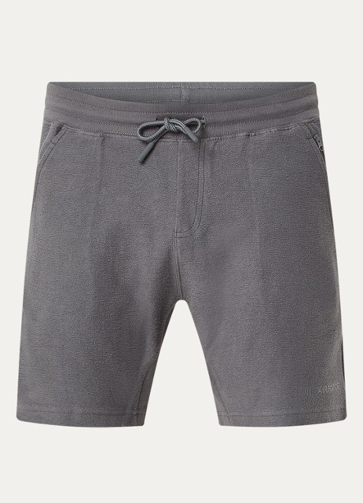 Airforce Straight fit korte joggingbroek van  katoen - voorkant grijs