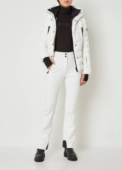Airforce Sundance Mountain high waist flared fit skibroek met ritszakken - voorkant 3 wit