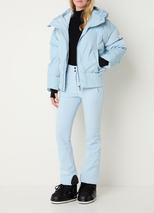 Airforce Sundance Mountain high waist flared fit skibroek met ritszakken - voorkant 3 lichtblauw