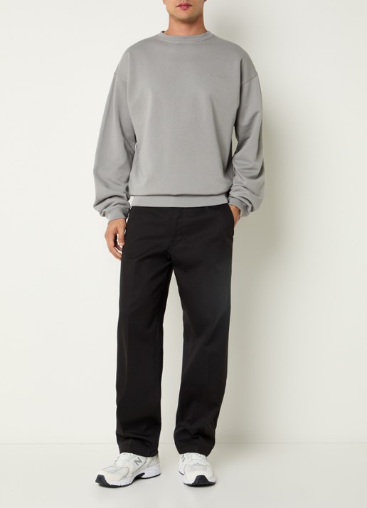 Airforce Sweater met logo- en backprint - voorkant 3 lichtgrijs
