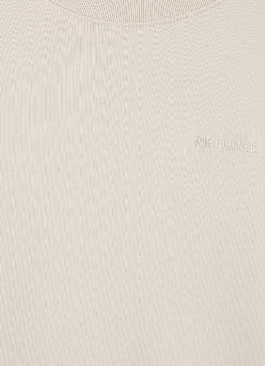 Airforce Sweater met logo- en backprint - detail blauw