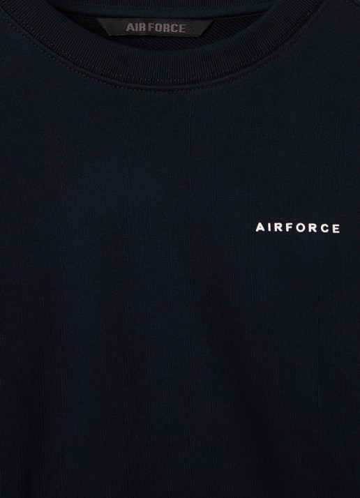 Airforce Sweater met logo - detail 3 donkerblauw