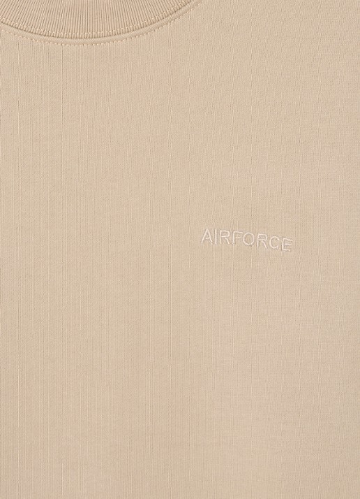 Airforce Sweater met logoborduring - detail beige
