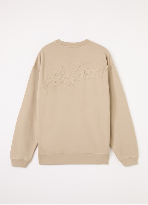 Airforce Sweater met logoborduring - voorkant 3 beige