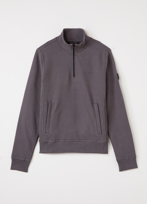 Airforce Sweater met opstaande kraag - voorkant 5 aubergine