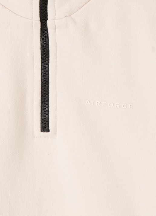 Airforce Sweater met opstaande kraag - detail creme