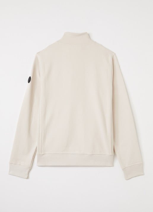Airforce Sweater met opstaande kraag - voorkant 2 beige