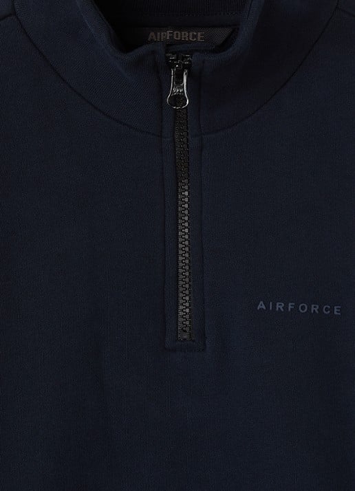 Airforce Sweater met opstaande kraag - detail 3 donkerblauw