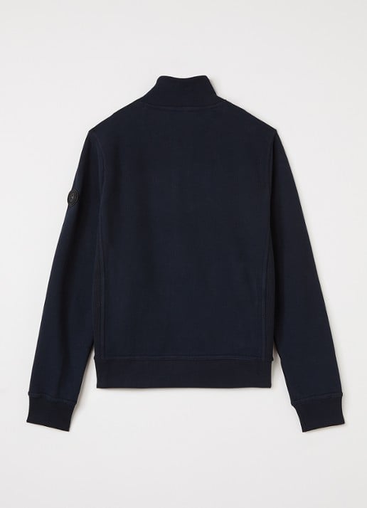 Airforce Sweater met opstaande kraag - voorkant 2 donkerblauw