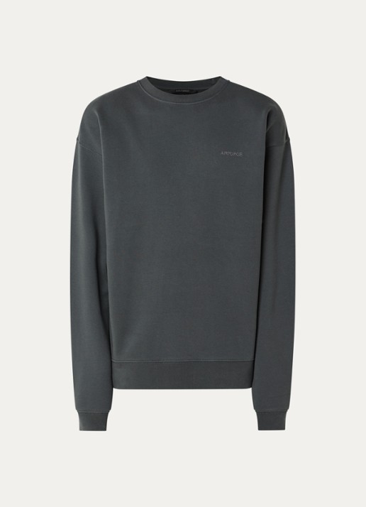 Airforce Sweater van katoen met logo - voorkant 3 donkergrijs