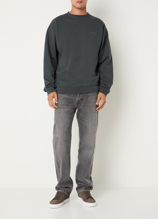 Airforce Sweater van katoen met logo - voorkant 4 donkergrijs