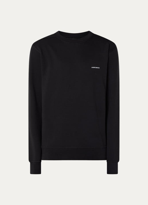 Airforce Sweater van  katoen met logo - voorkant 3 zwart