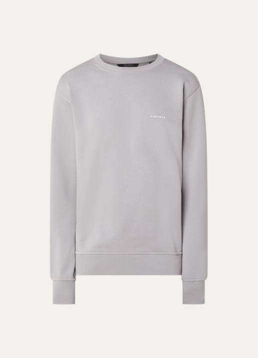 Airforce Sweater van  katoen met logo - voorkant grijs