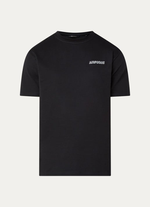 Airforce T-shirt met borduring - voorkant 2 zwart