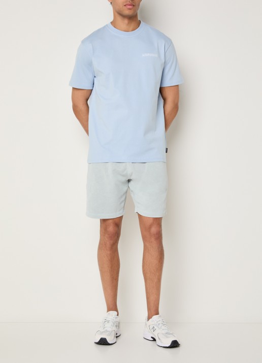 Airforce T-shirt met borduring - voorkant 2 blauwgrijs